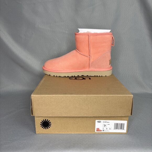 New Womens Ugg Boots Sz 7 Classic Mini Rare Gorgeous Color SHPN Seashell Pink - Picture 6 of 16